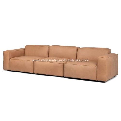 Solae Canyon Tan Leather Sofa
